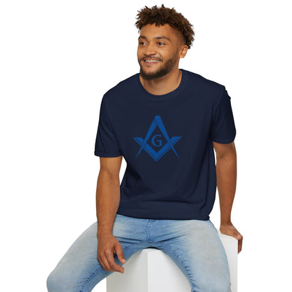 Square and Compass Softstyle T-Shirt - Classic (Royal Blue, Front Print)