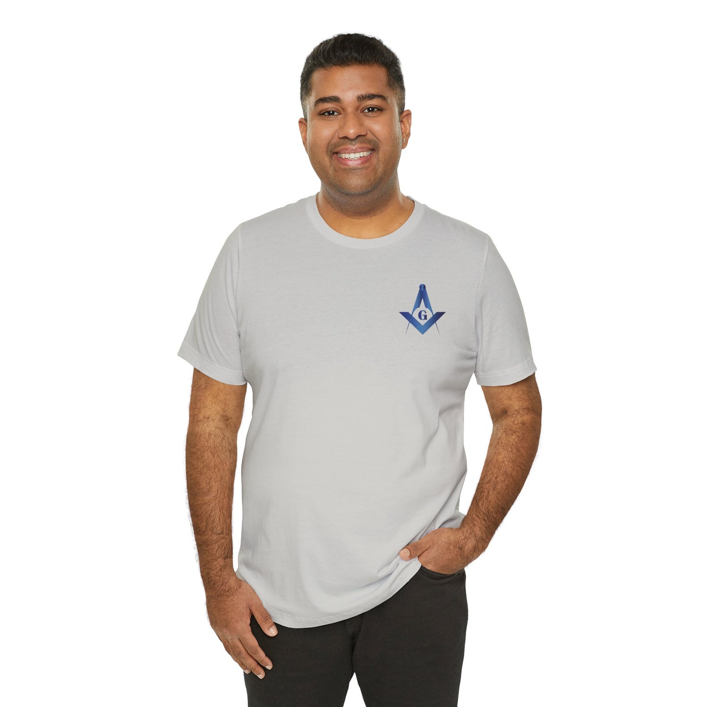 Channel Islands Lodge 214 Entered Apprentice short sleeve T-shirt in sapphire, featuring lodge logo on a comfortable cotton shirt.