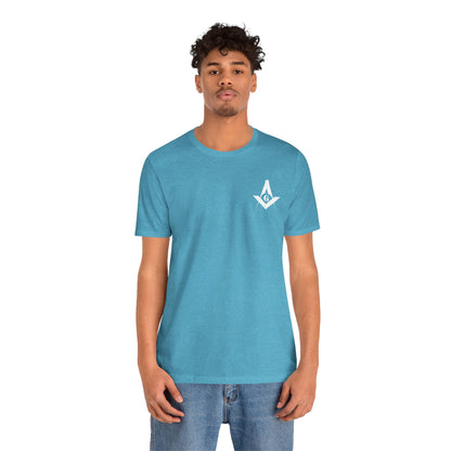 Entered Apprentice T-Shirt from Channel Islands Lodge 214 featuring blue and green design, made by Printify.