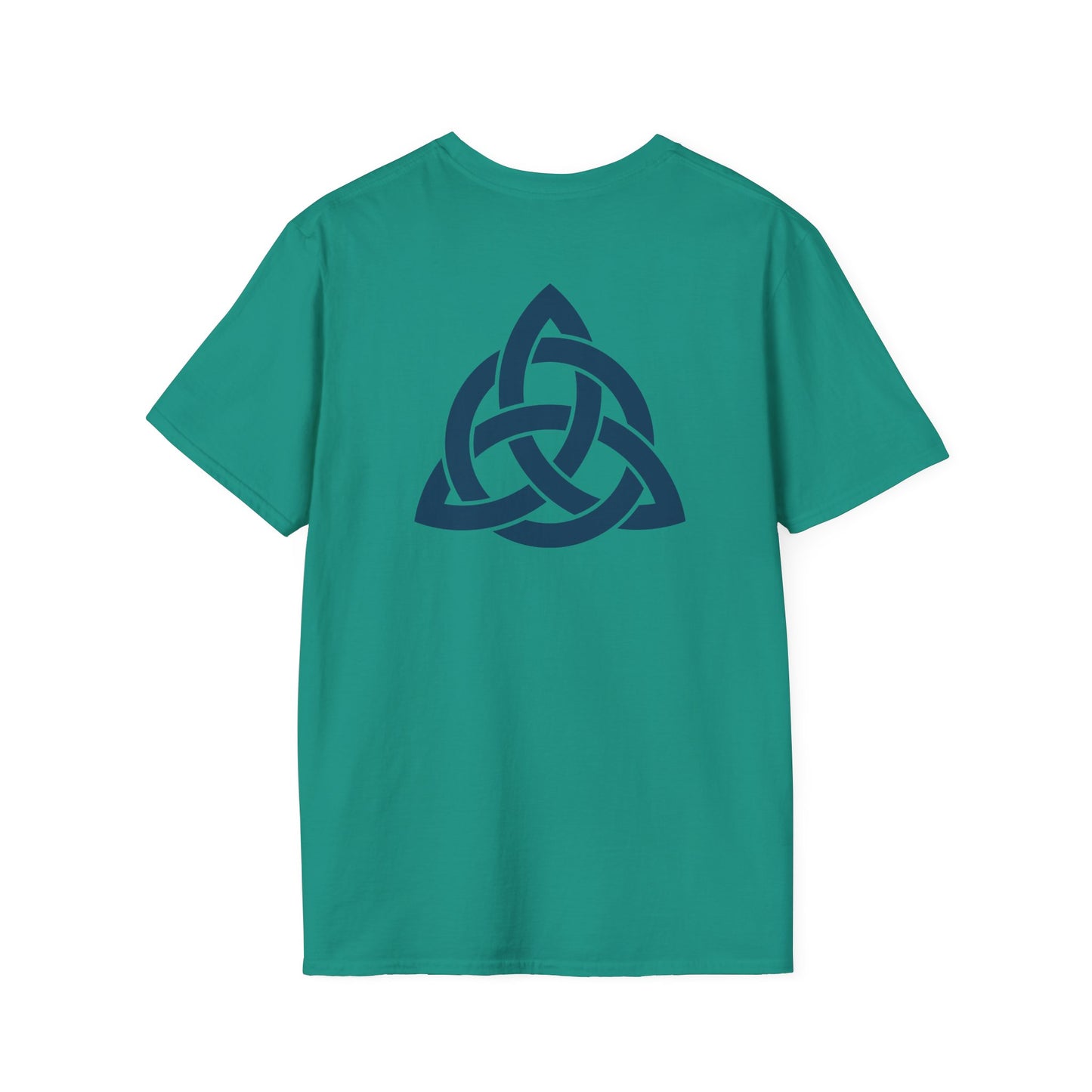 Blue Triquetra with Circle - Softstyle T-Shirt