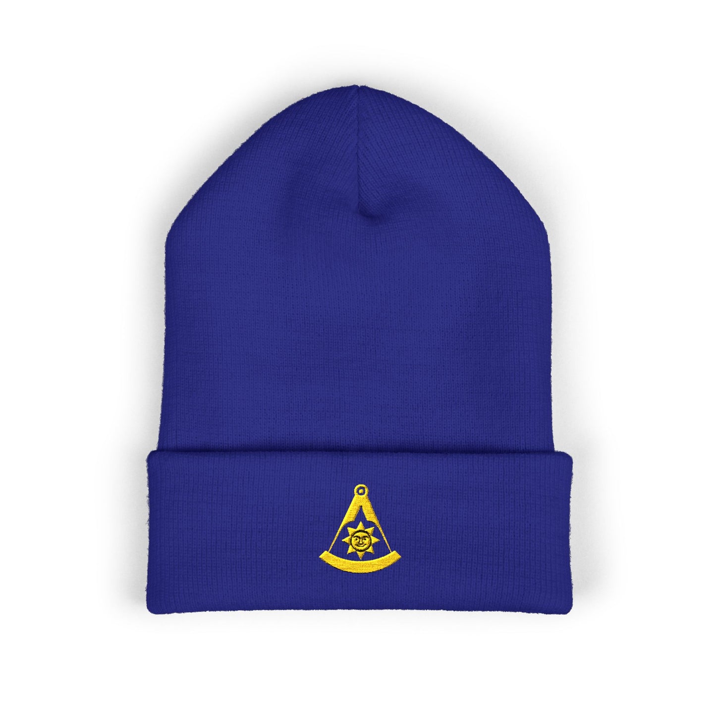 Past Master Embroidered Classic Cuffed Beanie - Smiling Sun