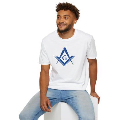 Square and Compass Softstyle T-Shirt - Classic (Royal Blue, Front Print)
