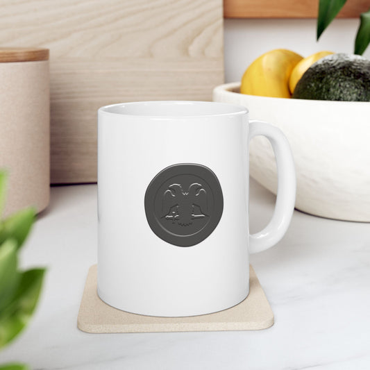 Scottish Rite Custom Color Wax Seal  White Ceramic Mug (11oz, 15oz)