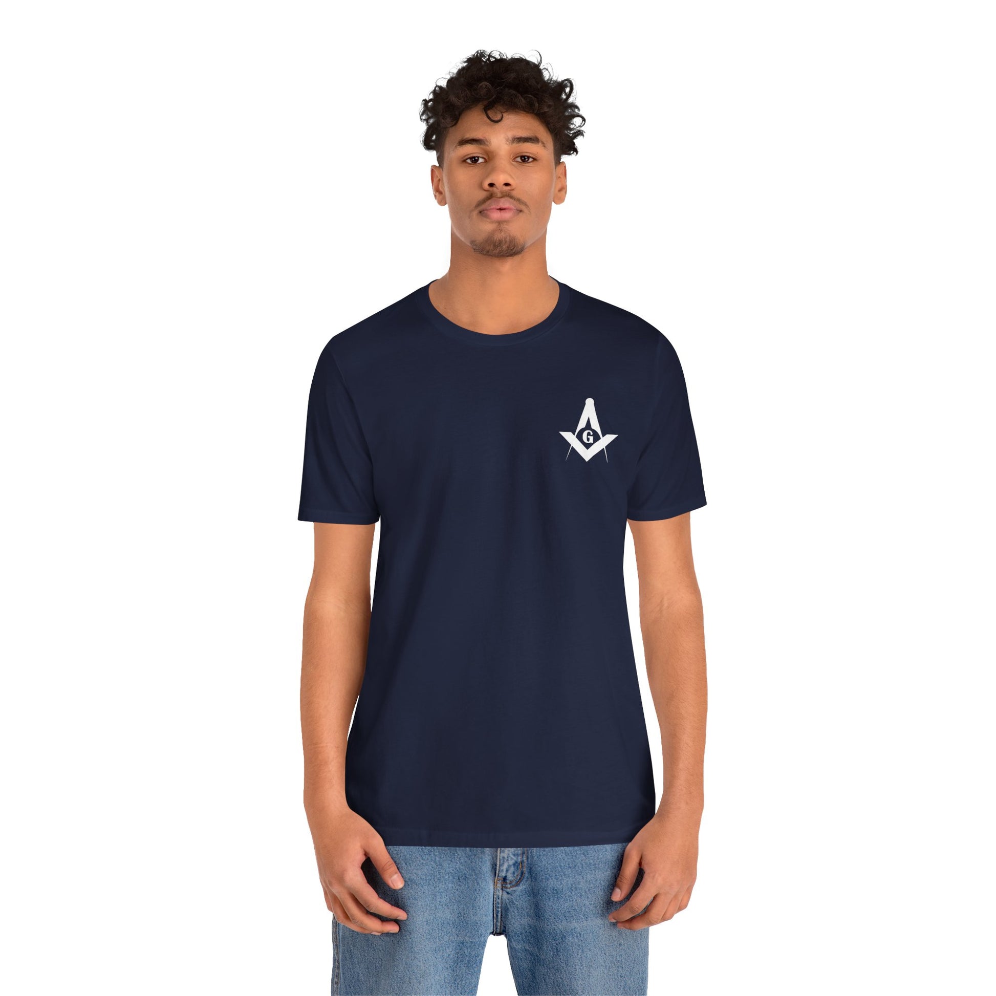 Channel Islands Lodge 214 T-shirt by Printify, short sleeve shirt featuring blue and green colors with lodge graphic.