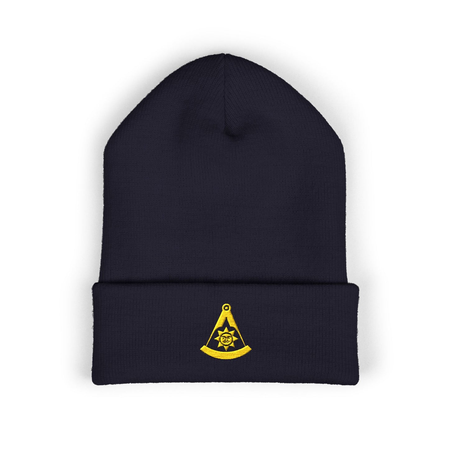 Past Master Embroidered Classic Cuffed Beanie - Smiling Sun
