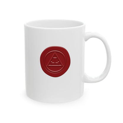 Two-Sided Red Wax Seal Royal Arch White Ceramic Mug (11oz, 15oz)