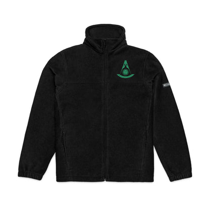 Past Master (Without Square) Embroidered Columbia Fleece Jacket – Green (Sun with Face)