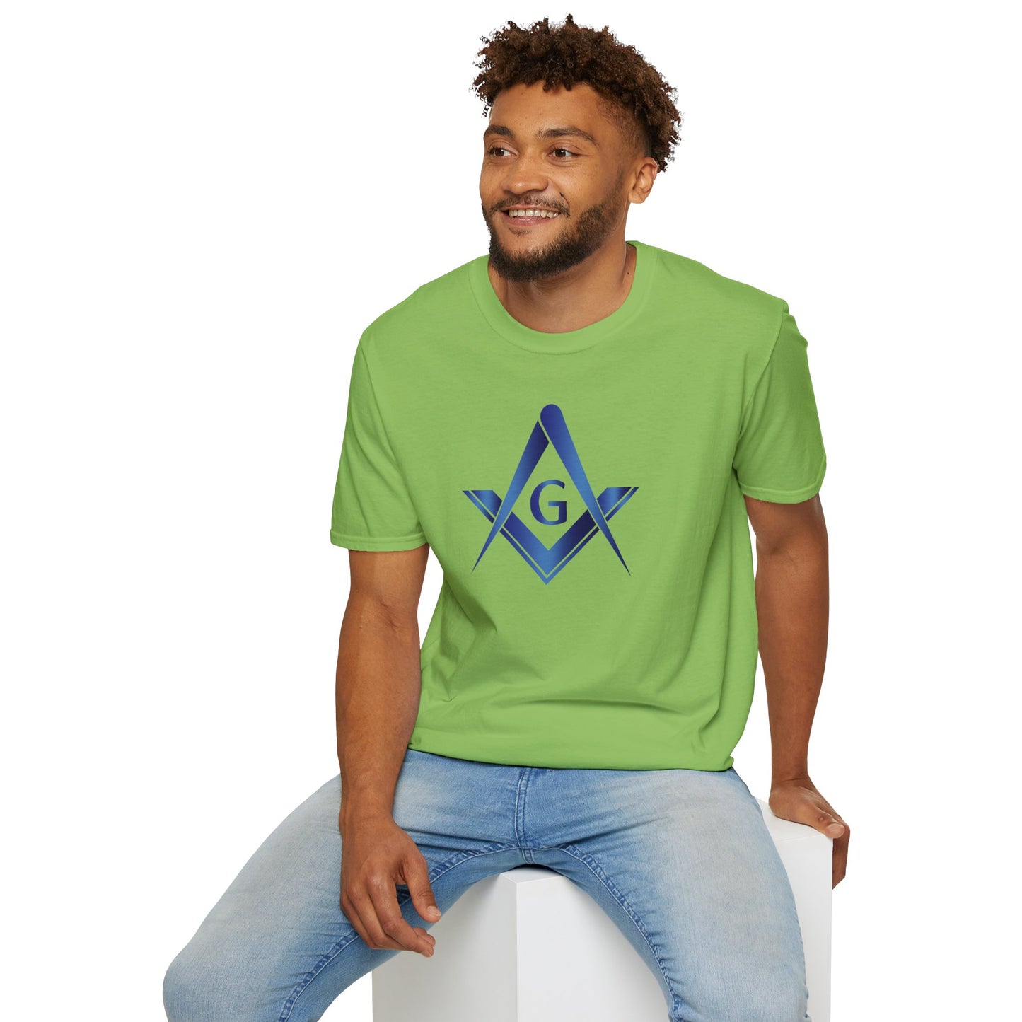 Sapphire Square and Compass Softstyle T-Shirt - Classic (Front Print)