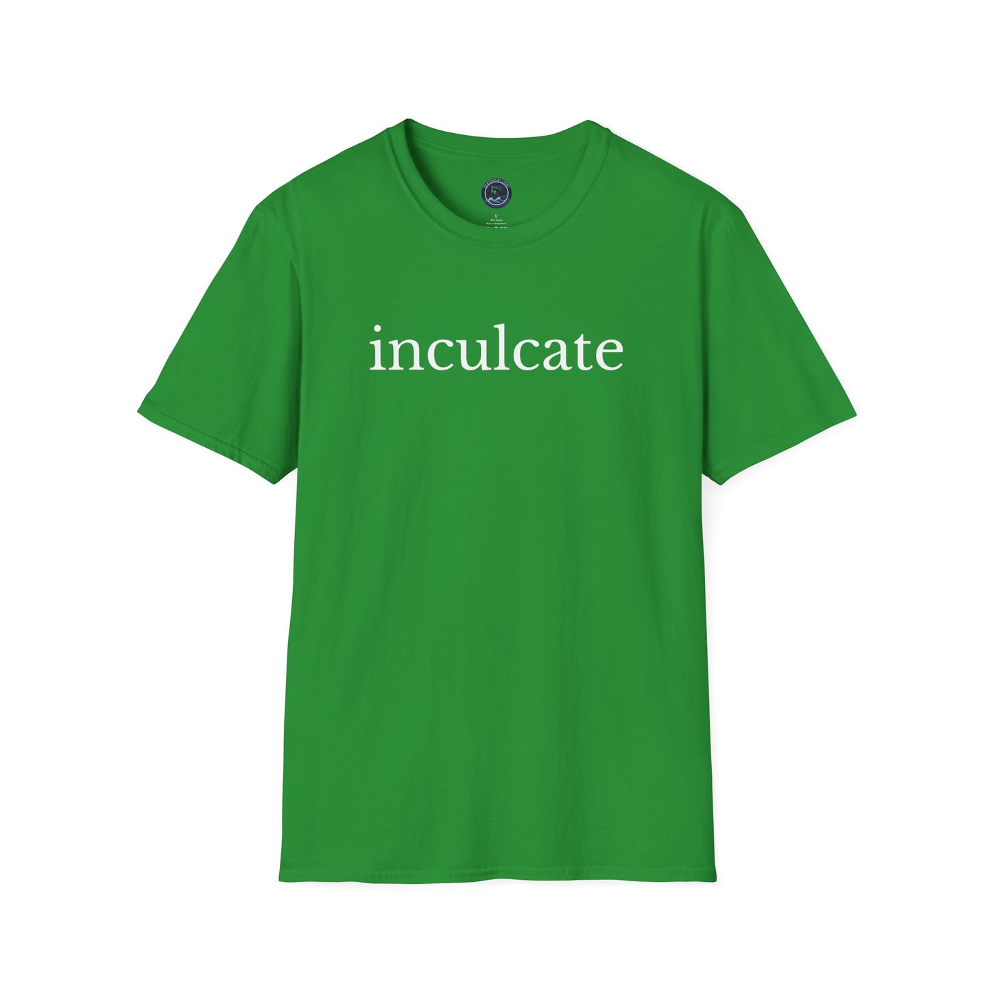 "inculcate" Softstyle T-Shirt (White Letters, Lowercase)