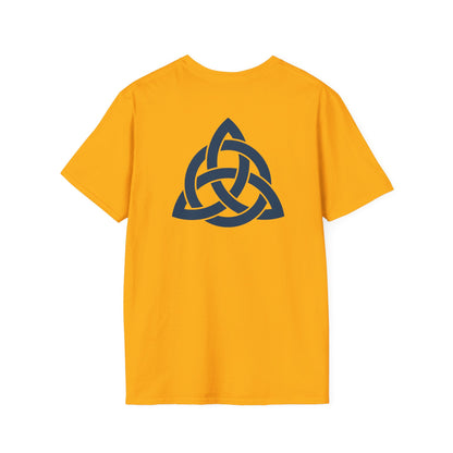 Blue Triquetra with Circle - Softstyle T-Shirt