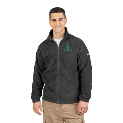 Past Master (Without Square) Embroidered Columbia Fleece Jacket – Green (Sun with Face)