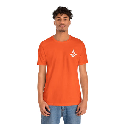 Brightly colored Fellowcraft T-Shirt from Channel Islands Lodge 214 featuring lodge logo and vibrant design on front.