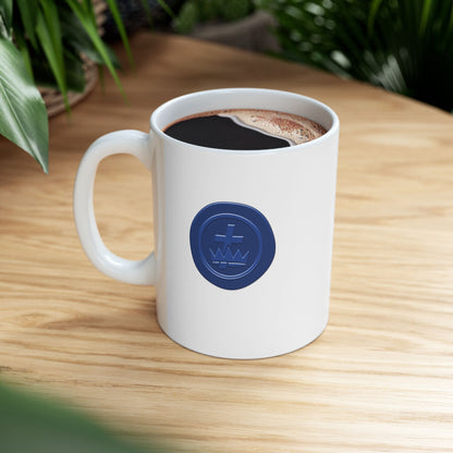 Blue Wax Seal York Rite Knights Templar White Ceramic Mug, (11oz, 15oz)