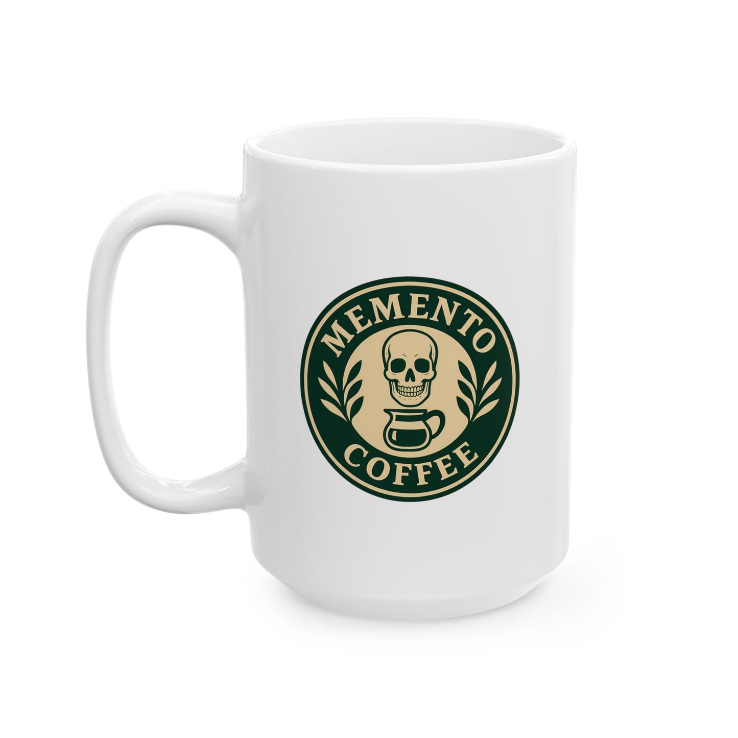 "Memento Coffee" Ceramic Mug - Acacia (Green/Tan)