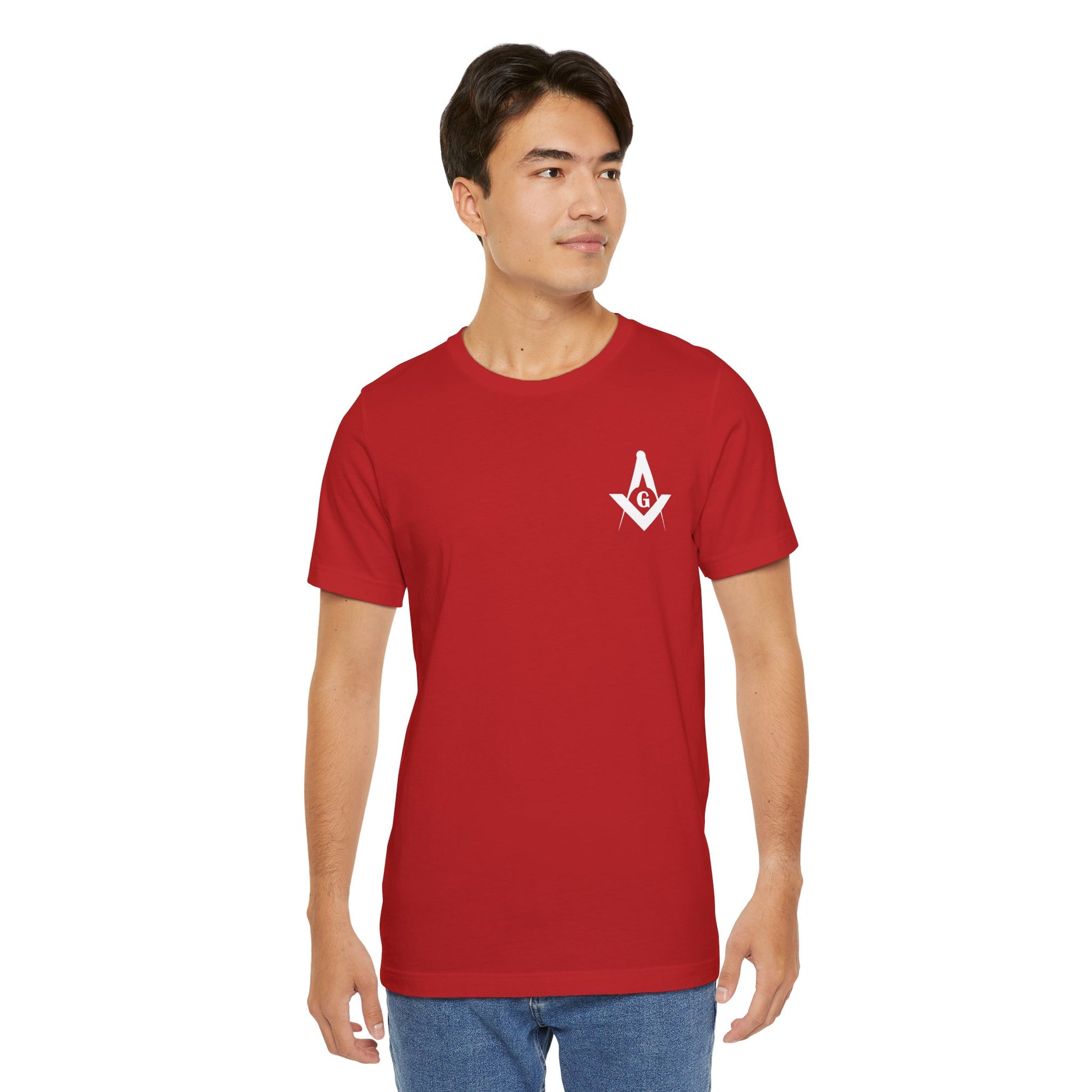 Brightly colored Entered Apprentice T-shirt featuring Channel Islands Lodge 214 logo, made by Printify.