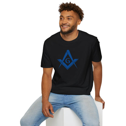 Square and Compass Softstyle T-Shirt - Classic (Royal Blue, Front Print)