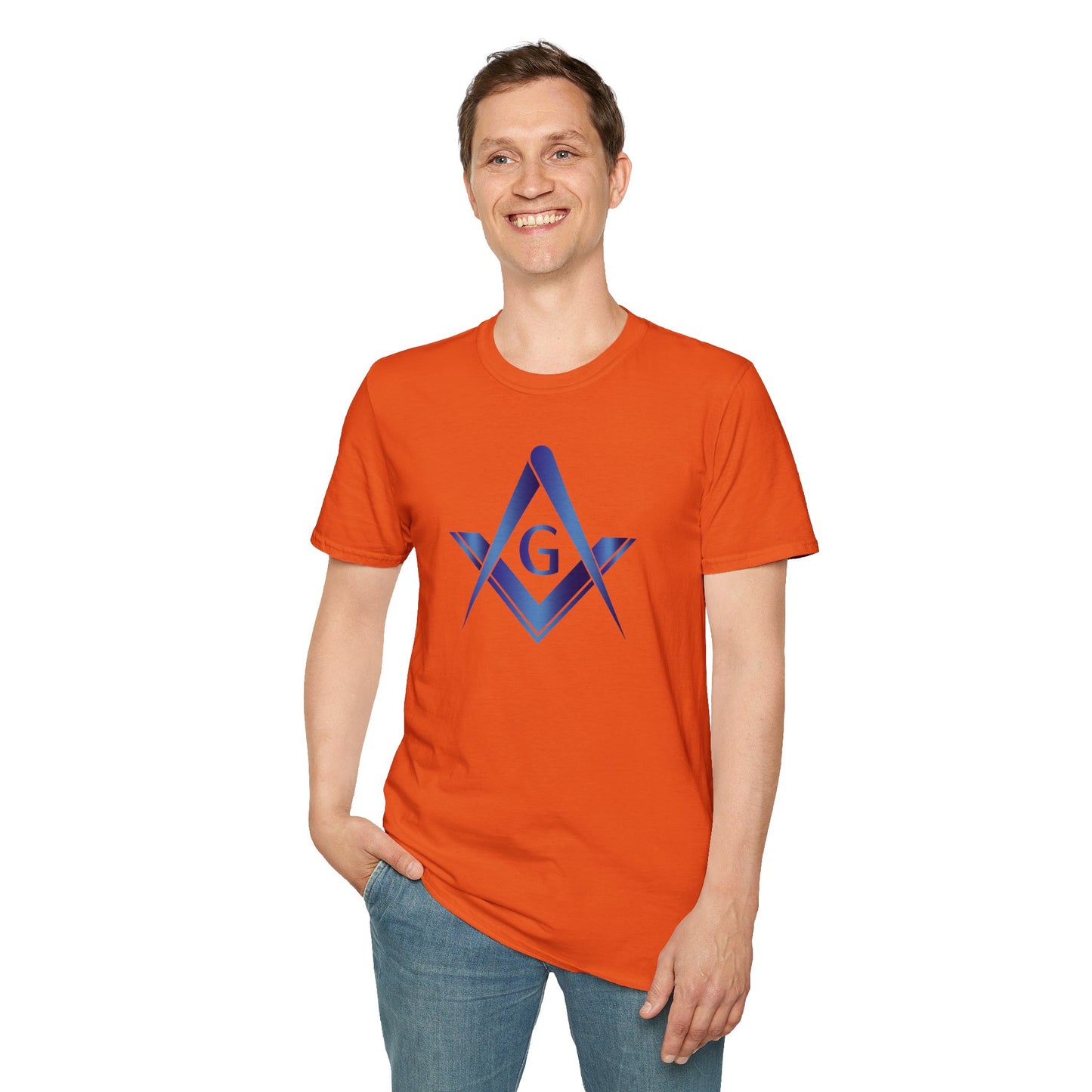 Sapphire Square and Compass Softstyle T-Shirt - Classic (Front Print)