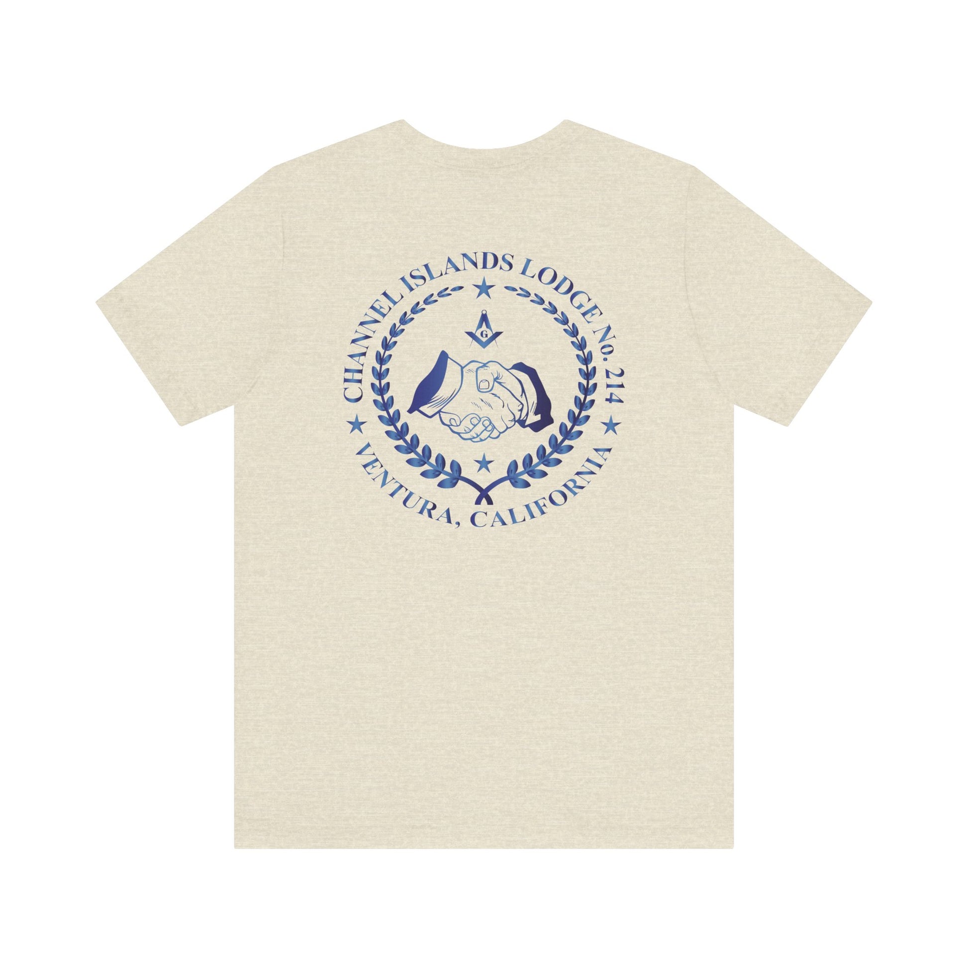 Channel Islands Lodge 214 Entered Apprentice short sleeve T-shirt in sapphire, featuring printed logo and comfortable fabric.