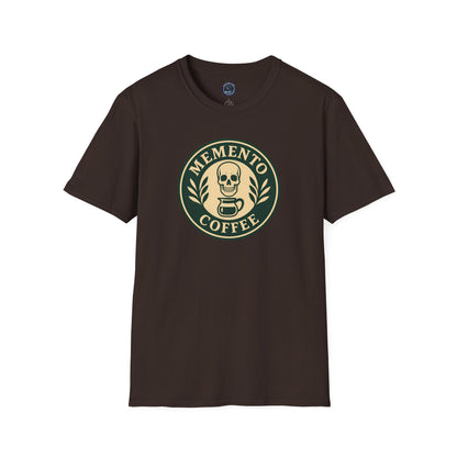 Memento Coffee Softstyle T-Shirt - Acacia (Green/Tan, Front Print)