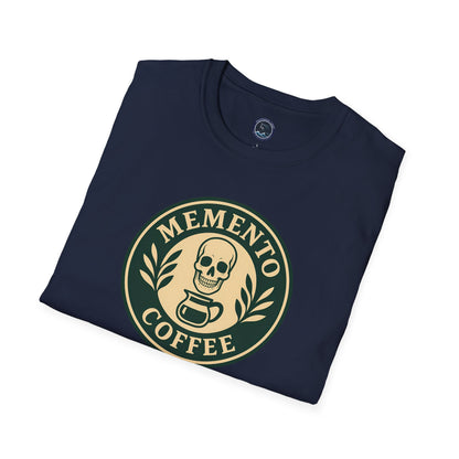 Memento Coffee Softstyle T-Shirt - Acacia (Green/Tan, Front Print)