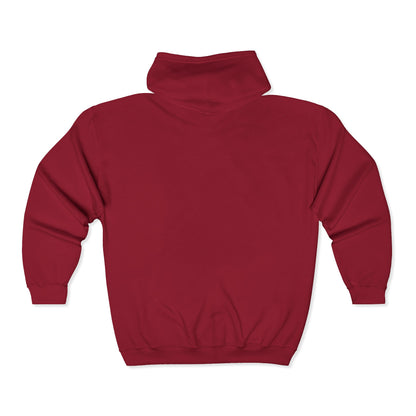 Past Master Embroidered Heavy Blend Full Zip Hooded Sweatshirt - Compass & Quadrant (Greek Key Pattern)