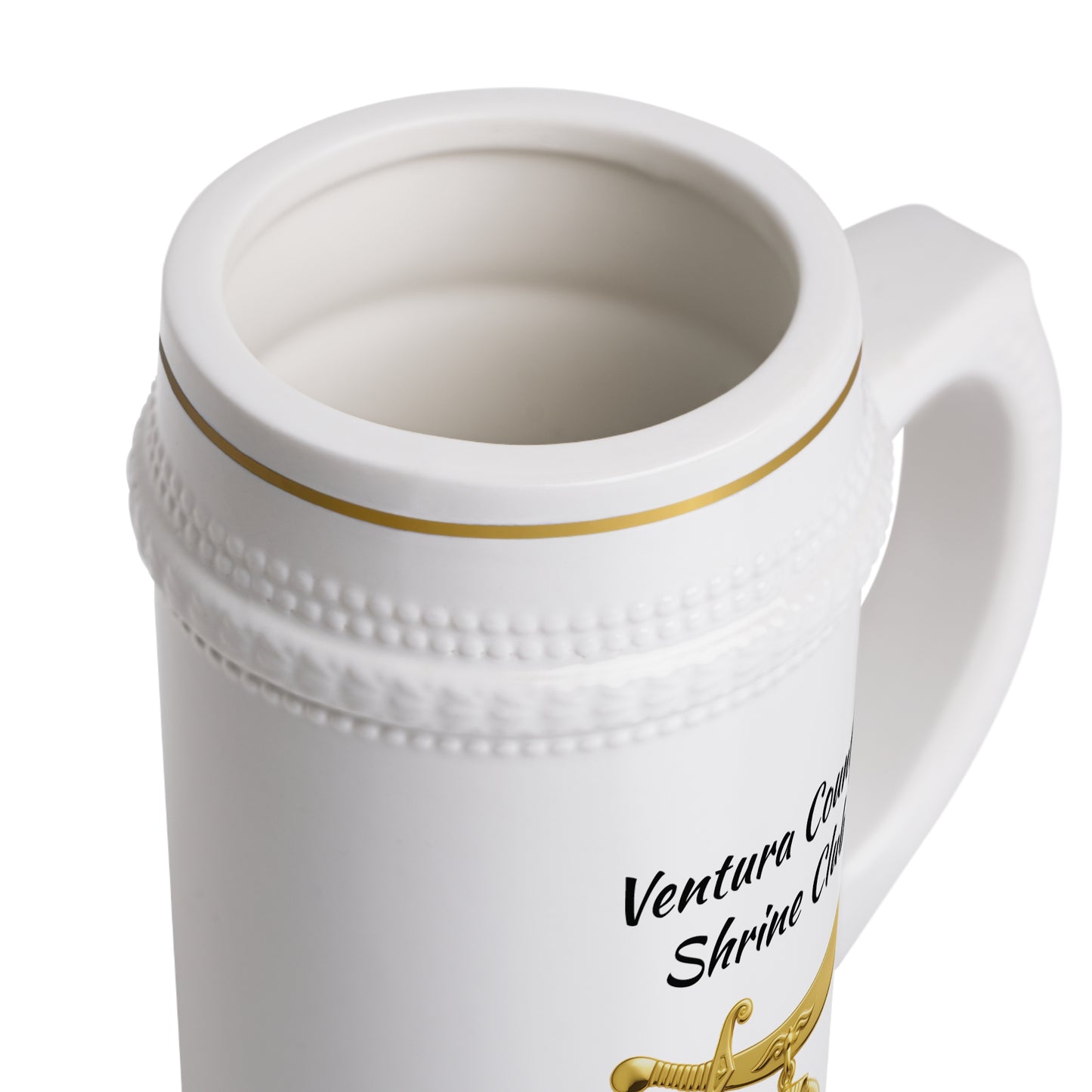 Shriner Personalized Beer Stein Mug - Jeweled Gold Emblem
