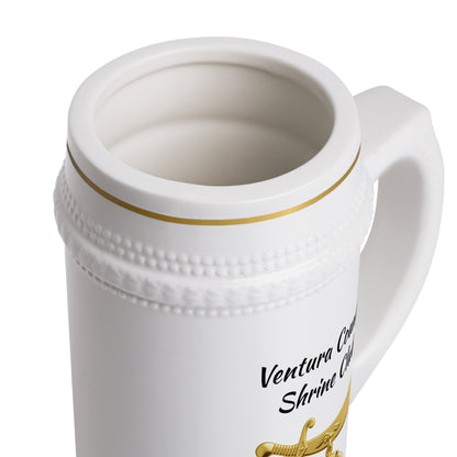 Shriner Personalized Beer Stein Mug - Jeweled Gold Emblem