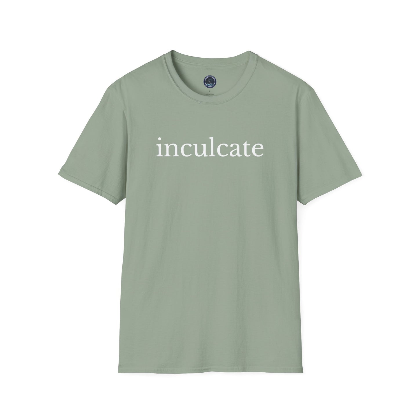 "inculcate" Softstyle T-Shirt (White Letters, Lowercase)