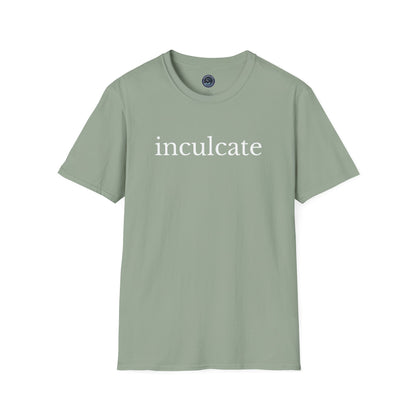 "inculcate" Softstyle T-Shirt (White Letters, Lowercase)