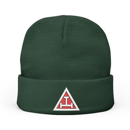 Royal Arch Embroidered Knit Beanie - White and Red Emblem
