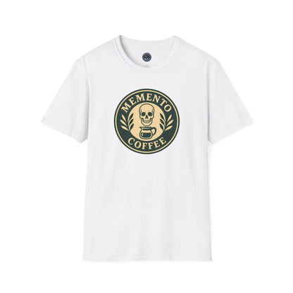 Memento Coffee Softstyle T-Shirt - Acacia (Green/Tan, Front Print)