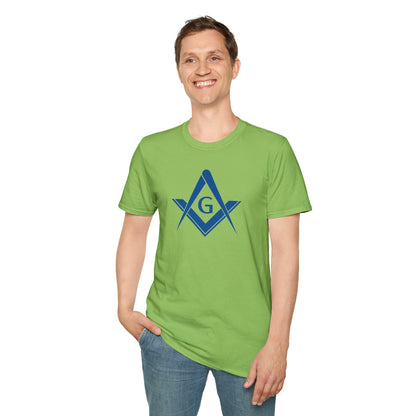 Square and Compass Softstyle T-Shirt - Classic (Royal Blue, Front Print)