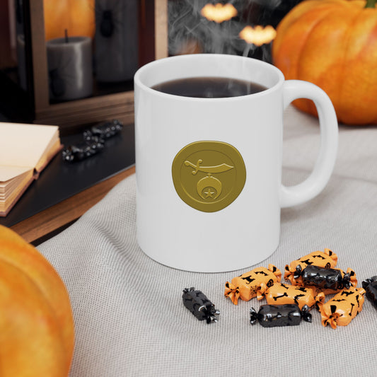 2-Sided Wax Seal Shriners White Ceramic Coffee Mug (11oz, 15oz)