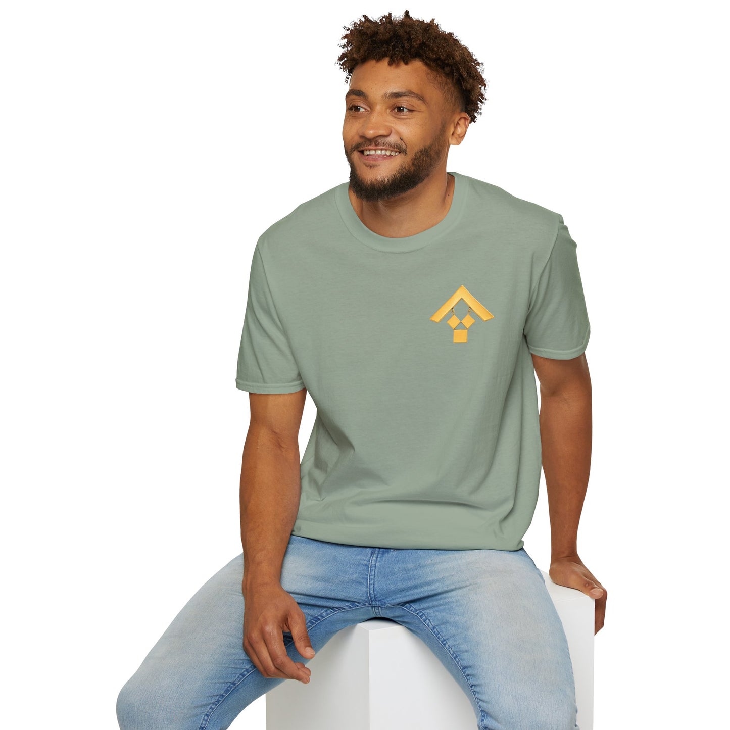 Past Master Jewel Softstyle T-Shirt - Gold (Channel Islands Lodge)