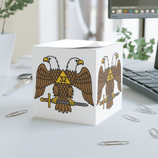 Scottish Rite Two-Headed Eagle Illustration 4-sided Note Cube