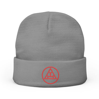 Royal Arch Encircled Triple Tau -  Embroidered Knit Beanie