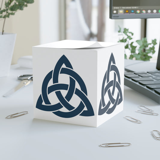 Celtic Triquetra with Circle 4-sided Note Cube