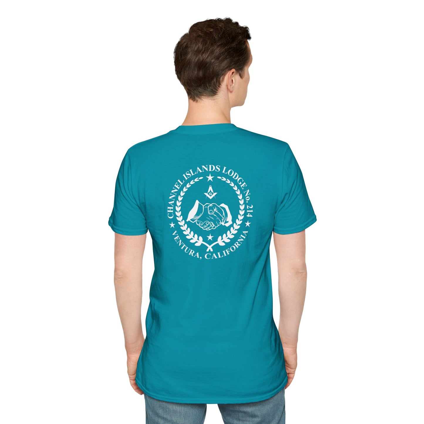 Past Master Jewel Softstyle T-Shirt - Gold (Channel Islands Lodge)