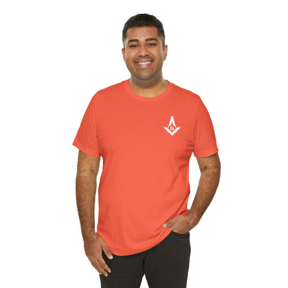 Brightly colored Fellowcraft T-Shirt from Channel Islands Lodge 214 with lodge logo, made by Printify, casual and vibrant design.