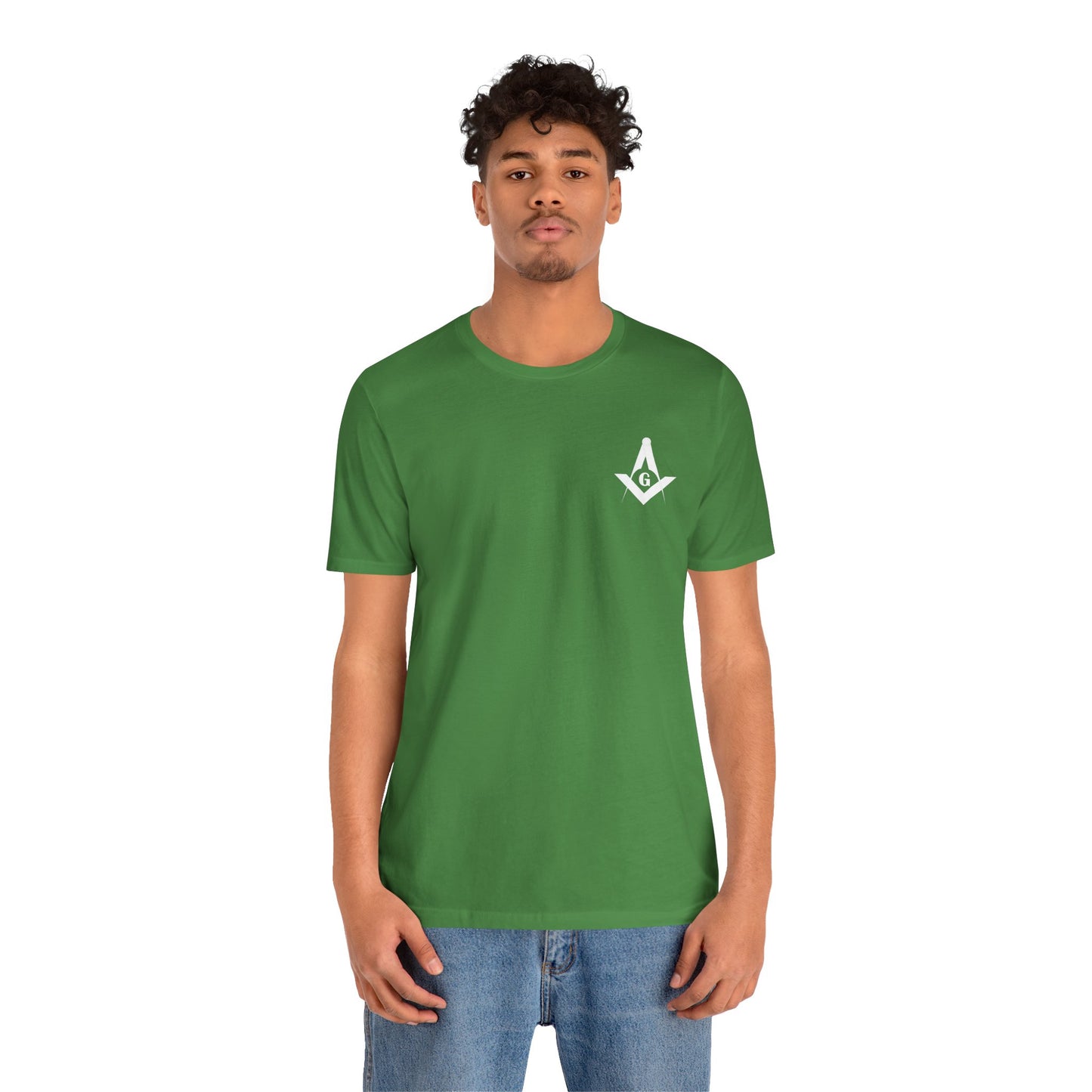 Fellowcraft T-Shirt from Channel Islands Lodge 214 featuring blue and green design, made by Printify, casual fit and comfortable fabric.