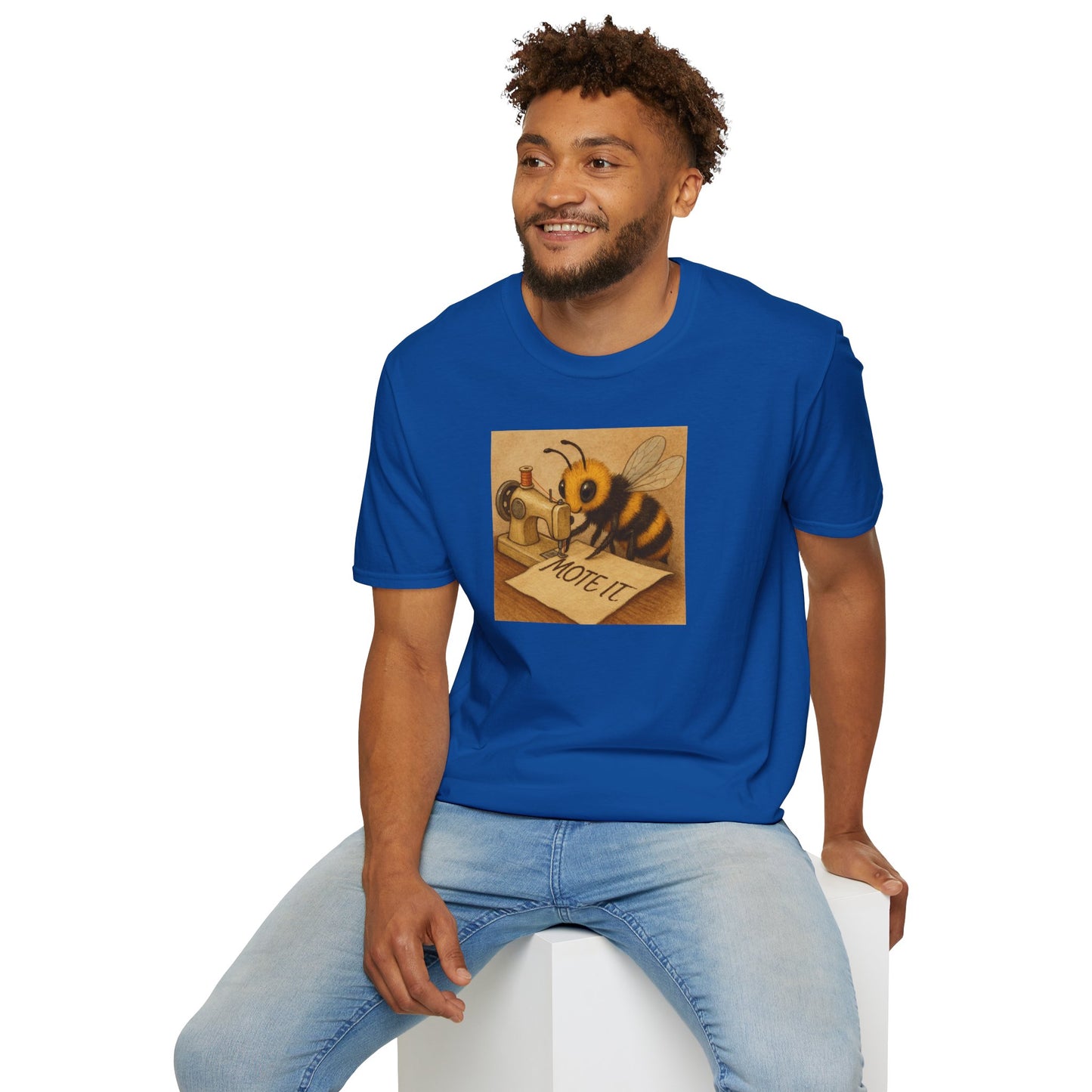 "Sew Mote It Bee" Softstyle T-Shirt - Vintage Illustration