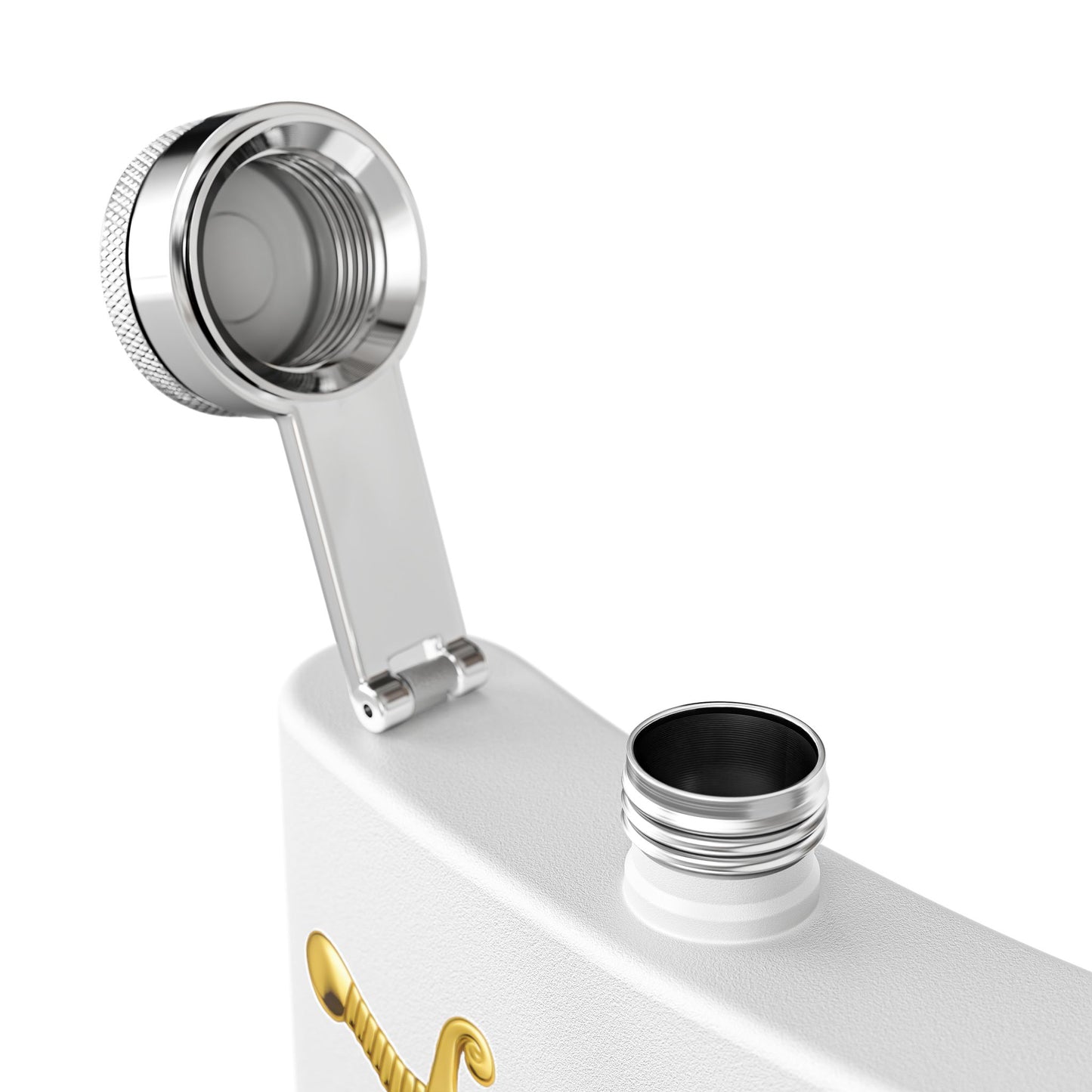 Shriner Stainless Steel Flask - Jeweled Gold Emblem