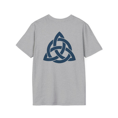 Blue Triquetra with Circle - Softstyle T-Shirt